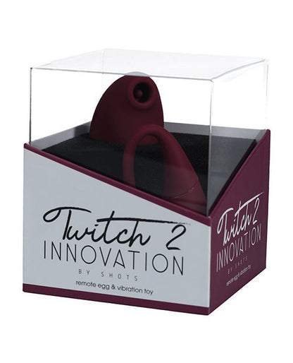 Shots Twitch 2 Vibrator w/Remote Control Vibrating Egg - Burgundy Shots America LLC