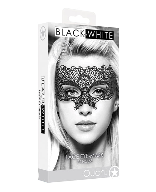 Shots Ouch Black & White Lace Eye Mask - Princess Black Shots America LLC