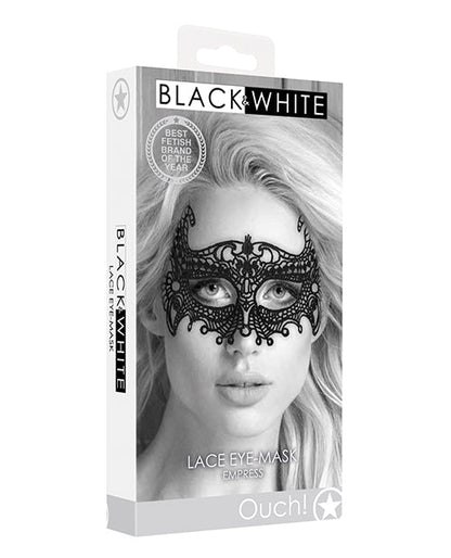 Shots Ouch Black & White Lace Eye Mask - Empress Black Shots America LLC