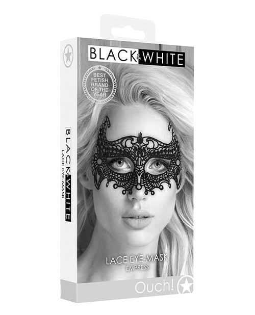Shots Ouch Black & White Lace Eye Mask - Empress Black Shots America LLC