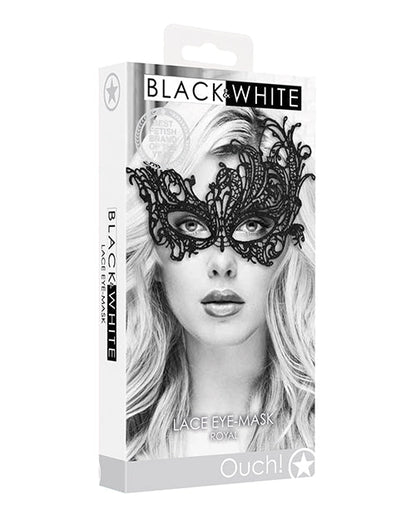 Shots Ouch Black & White Lace Eye Mask - Royal Black Shots America LLC