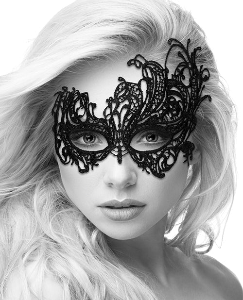 Shots Ouch Black & White Lace Eye Mask - Royal Black Shots America LLC