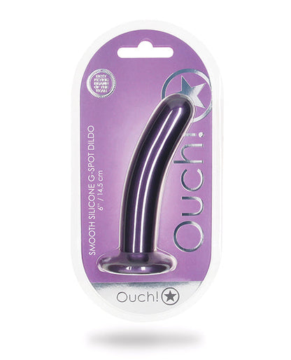 Shots Ouch 6" Big Dildo | Smooth G-Spot Realistic Dildo | Metallic Purple Suction Cup Dildo
