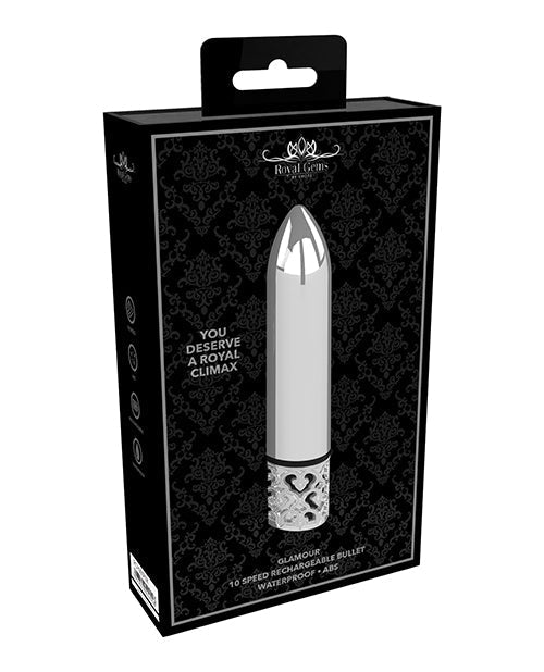 Shots Royal Gem Glamour Rechargeable Bullet - Silver Shots America LLC