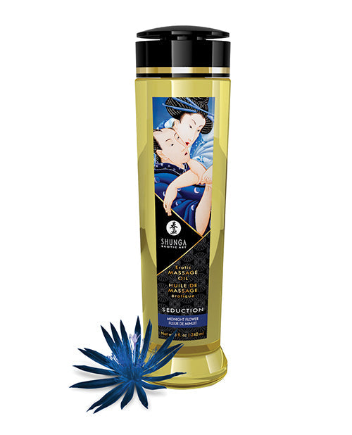 Shunga Massage Oil - 8 oz Midnight Flower Shunga
