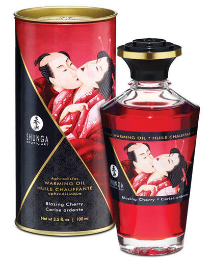 Shunga Warming Oil - 3.5 oz Blazing Cherry Shunga
