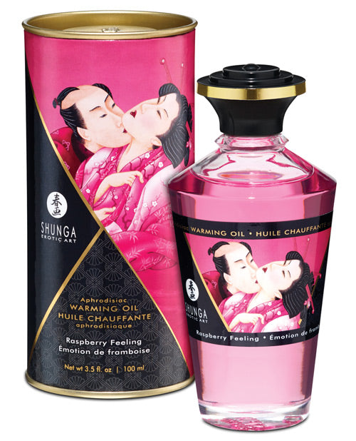 Shunga Warming Oil - 3.5 oz Raspberry Feeling Shunga