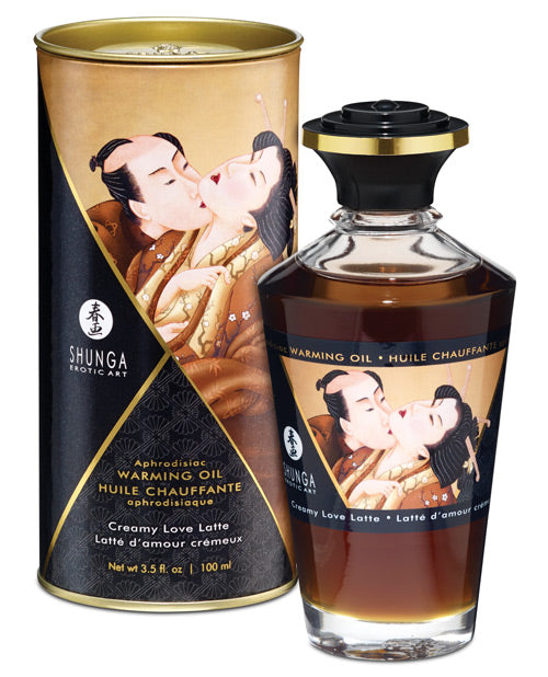 Shunga Warming Oil - 3.5 oz Creamy Love Latte Shunga