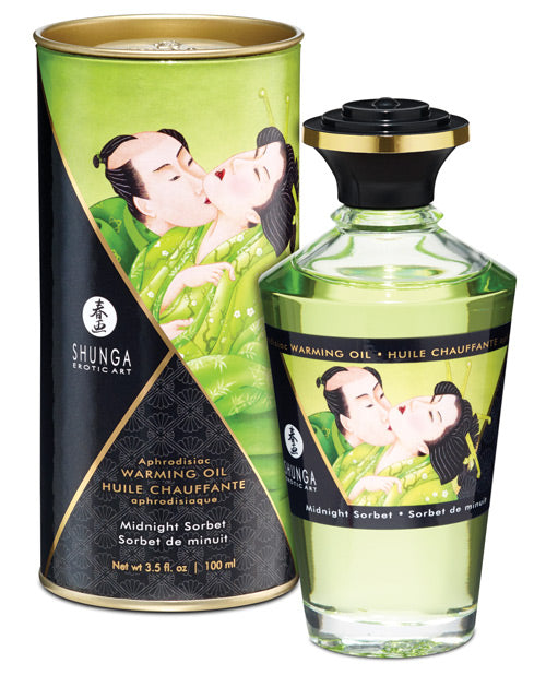 Shunga Warming Oil - 3.5 oz Midnight Sorbet Shunga
