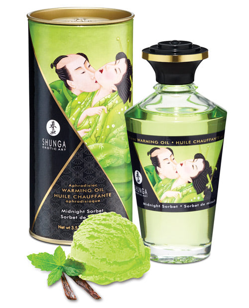 Shunga Warming Oil - 3.5 oz Midnight Sorbet Shunga