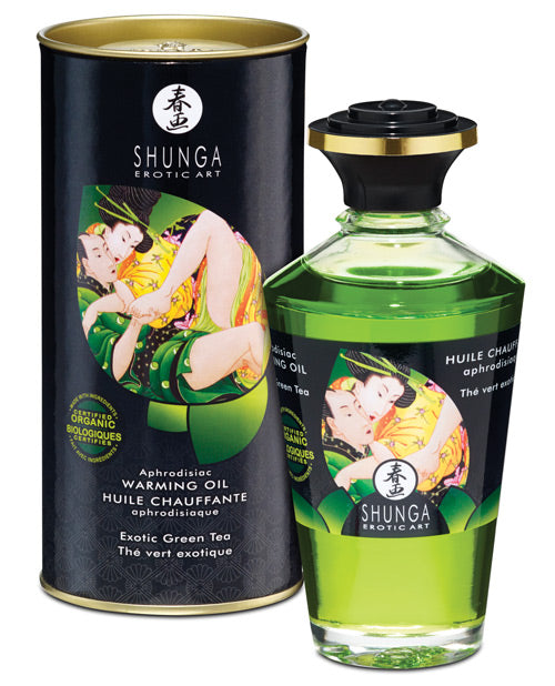 Shunga Organica Warming Oil - 3.5 oz Green Tea Shunga