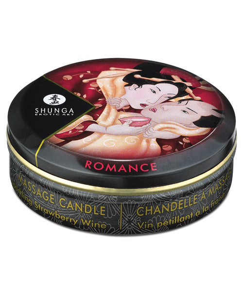 Shunga Romance Mini Candlelight Massage Candle - 1 oz Sparkling Strawberry Wine Shunga