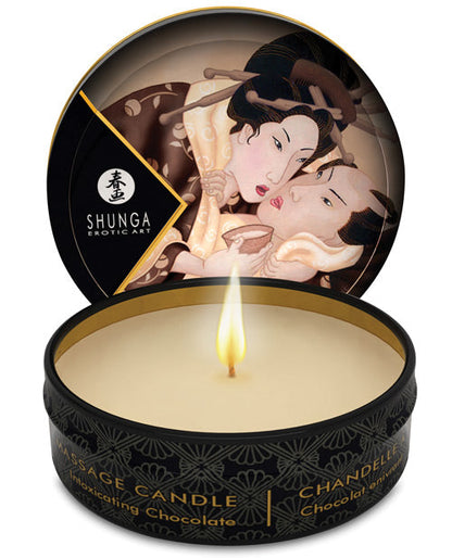 Shunga Excitation Mini Candlelight Massage Candle - 1 oz Intoxicating Chocolate Shunga