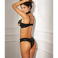 Absolutely Beautiful Stretch Lace Collard Bra & Panty (Goes w/SOH31549) Black 34 Shirley Of Hollywood