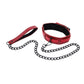 Sex & Mischief Ex's & Oh's Collar & Leash - Red/Black Sportsheets International