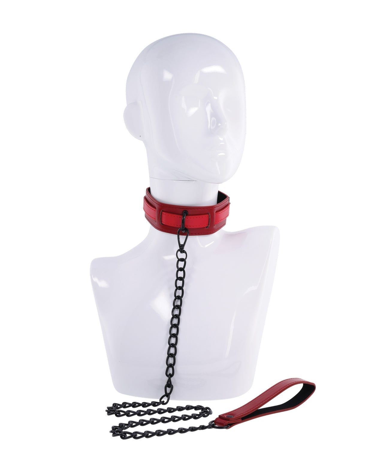 Sex & Mischief Ex's & Oh's Collar & Leash - Red/Black Sportsheets International