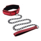 Sex & Mischief Ex's & Oh's Collar & Leash - Red/Black Sportsheets International