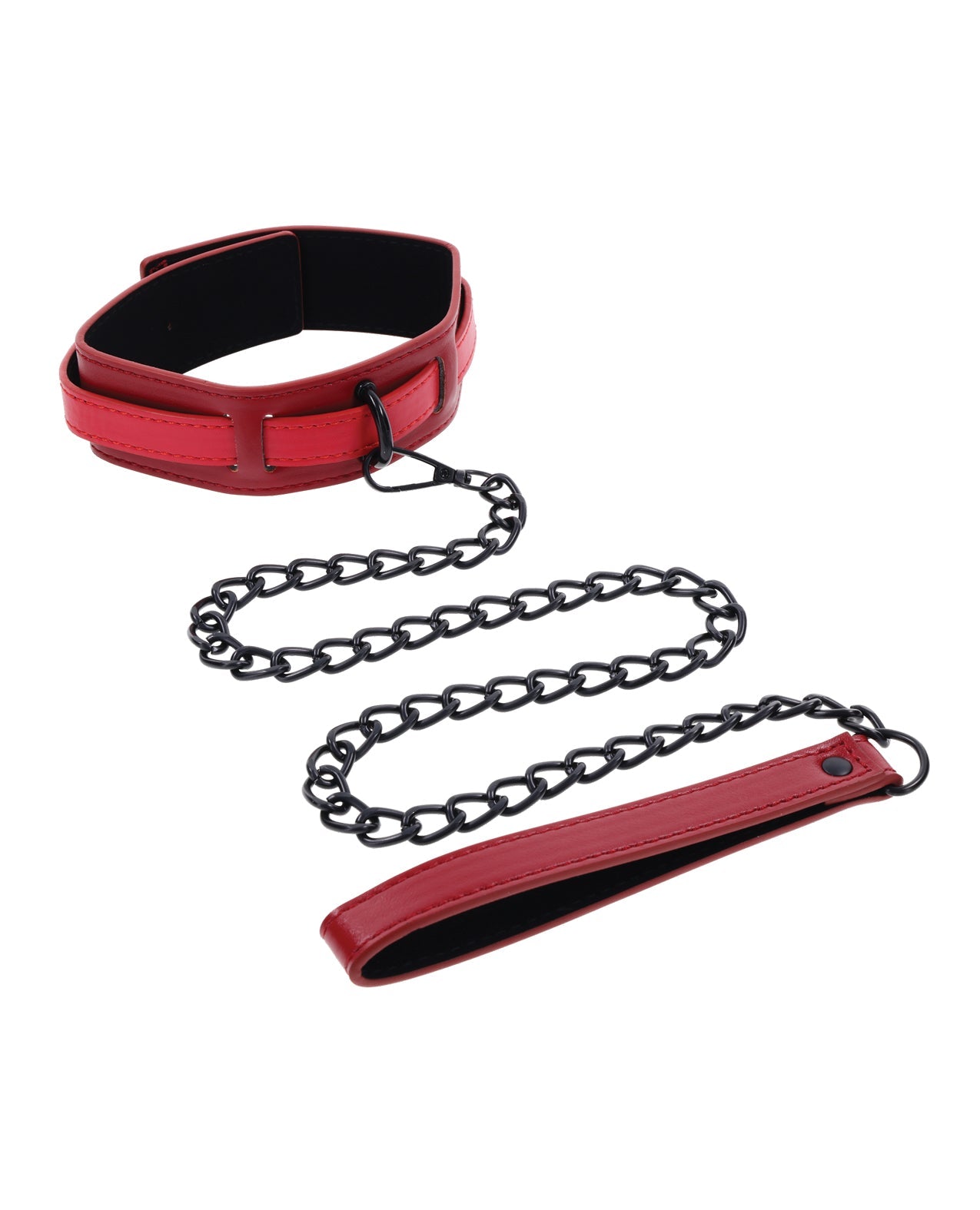 Sex & Mischief Ex's & Oh's Collar & Leash - Red/Black Sportsheets International