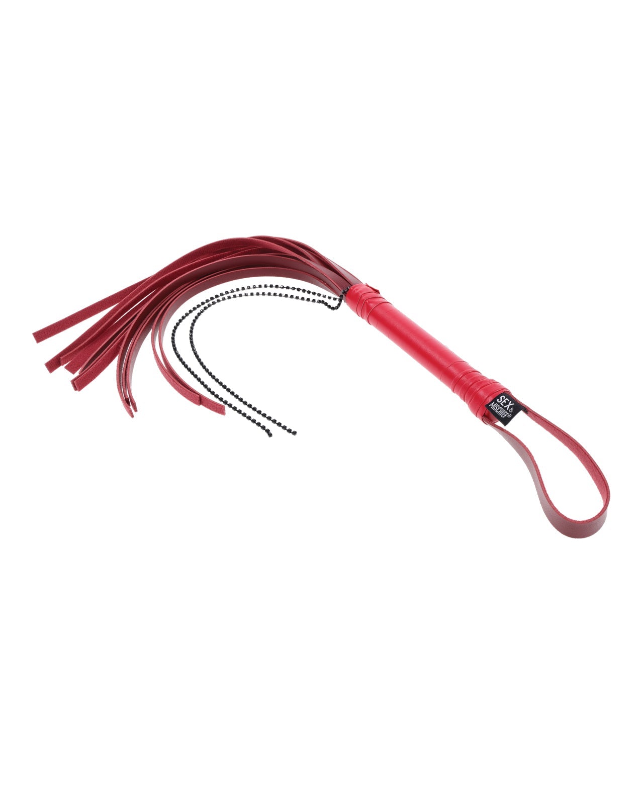 Sex & Mischief Ex's & Oh's Crystal Flogger - Red Sportsheets International