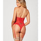 Valentines Heart Embroidered Mesh Bustier & Panty Red MD Seven 'til Midnight Costume