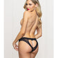 Lace Panty w/Heart Cut Out Back & Pearl Chain Detail - Black LG Seven 'til Midnight Costume