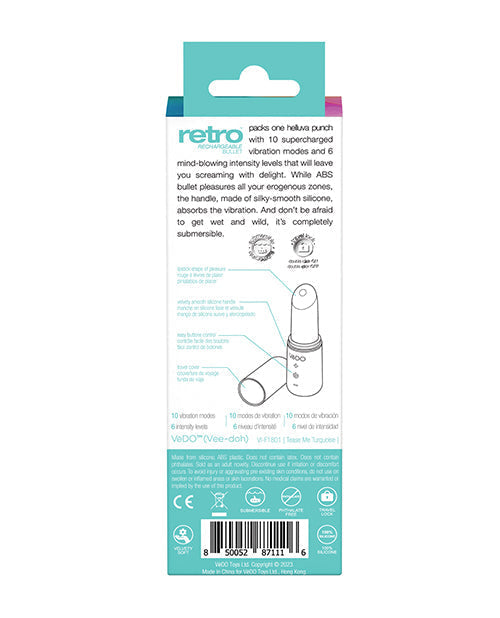 VeDO Retro Rechargeable Bullet Lip Stick Vibe - Turquoise Savvy Co.