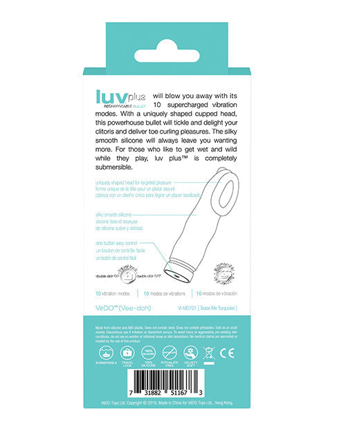 VeDO Luv Plus Rechargeable Vibe - Tease Me Turquoise Savvy Co.