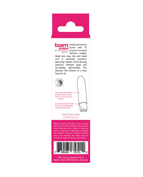 VeDO Bam Mini Rechargeable Bullet Vibe - Foxy Pink Savvy Co.