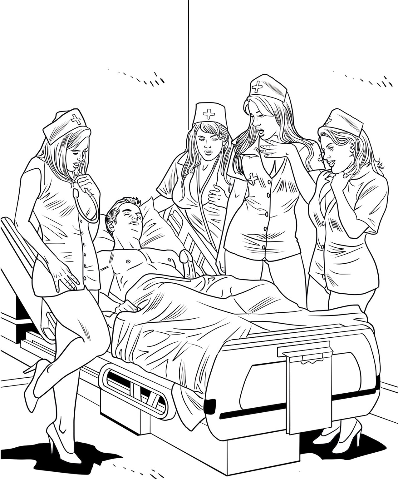 Wood Rocket XXX Nurses Coloring Book Wood Rocket LLC