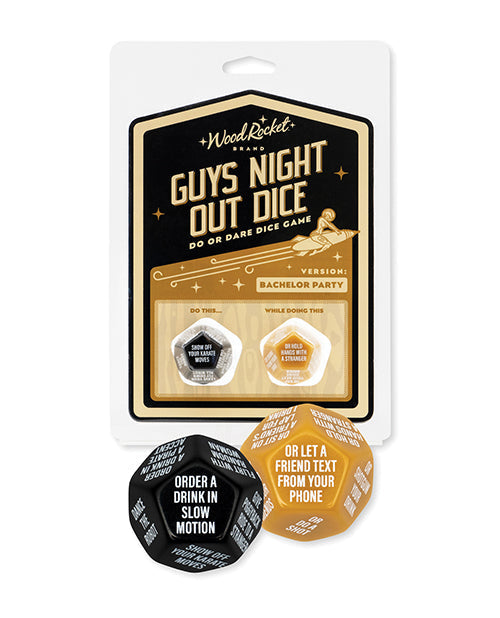 Wood Rocket Guys Night Out Do or Dare Dice Game - Black Wood Rocket LLC