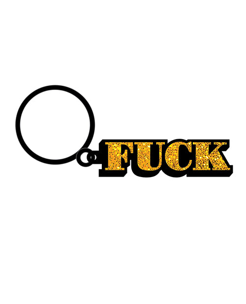 Wood Rocket Fuck Keychain - Gold Wood Rocket LLC