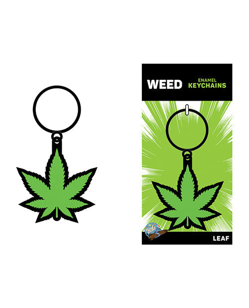 Wood Rocket Weed Pot Leaf Keychain - Green Wood Rocket LLC