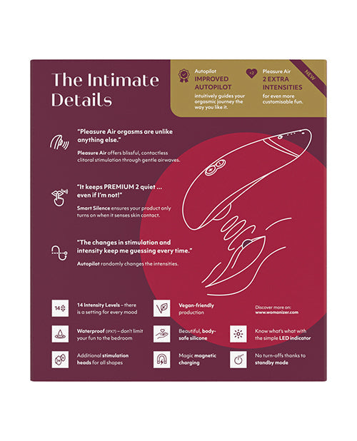 Womanizer Premium 2 - Bordeaux Wow Tech