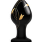 Secret Kisses 3.5" Handblown Glass Plug - Black/Gold