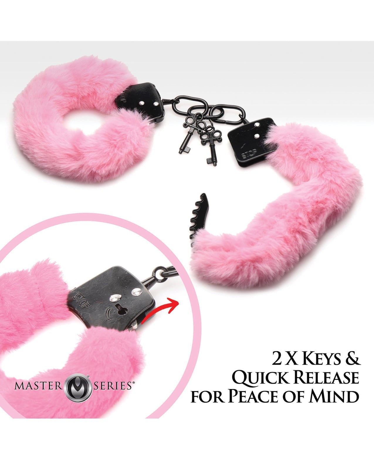 Master Series Cuffed in Furry Handcuffs - Pink Xr LLC