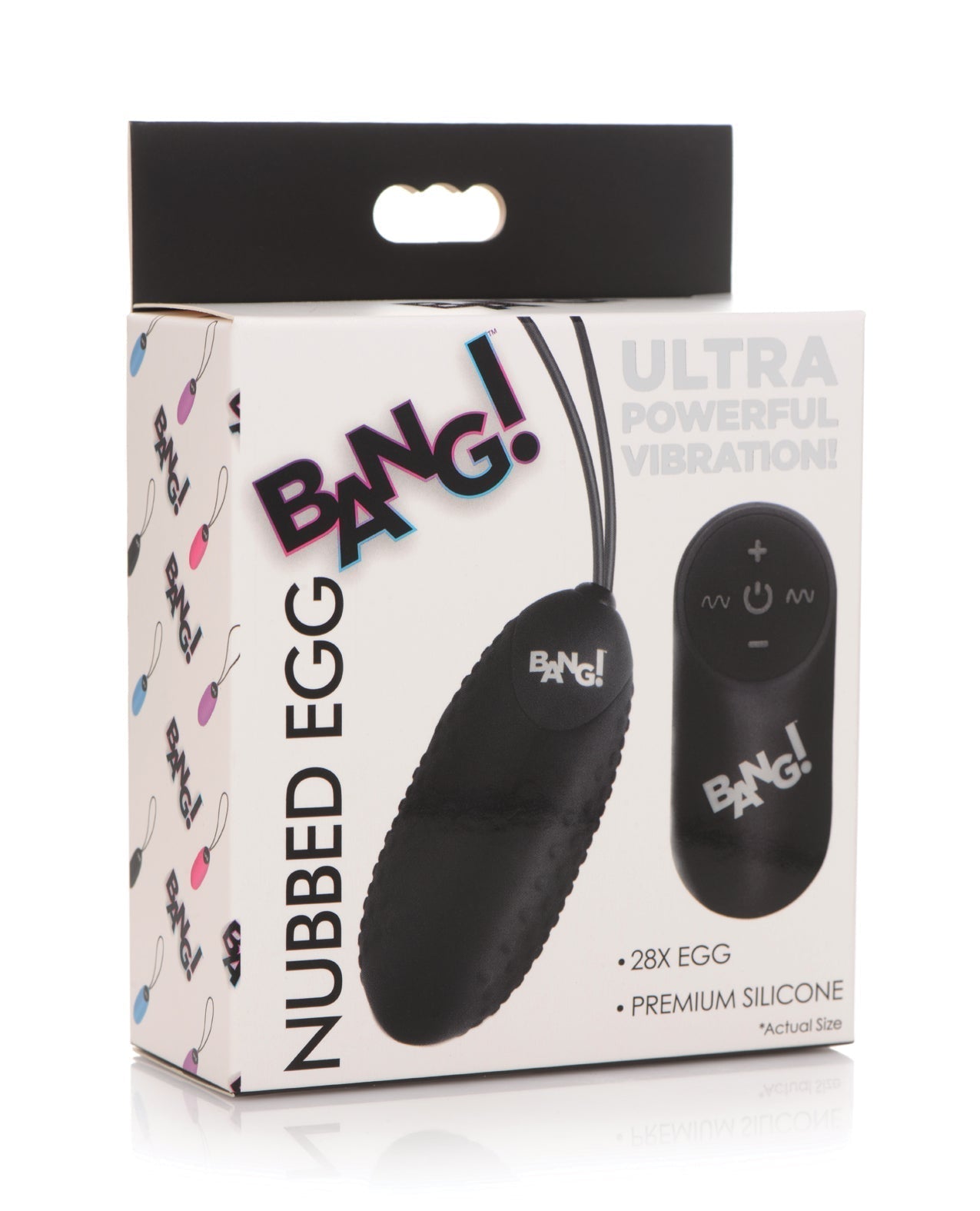 Bang! 28X Nubbed Silicone Egg w/Remote Control - Black Xr LLC