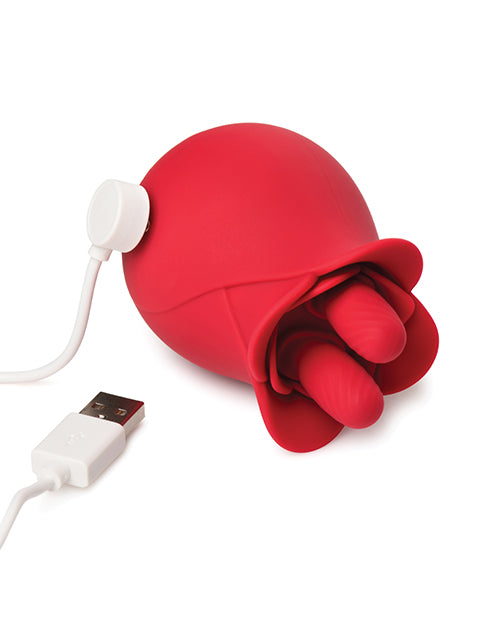 Bloomgasm The Rose Fondle 10X Massaging Clit Stimulator - Red Xr LLC