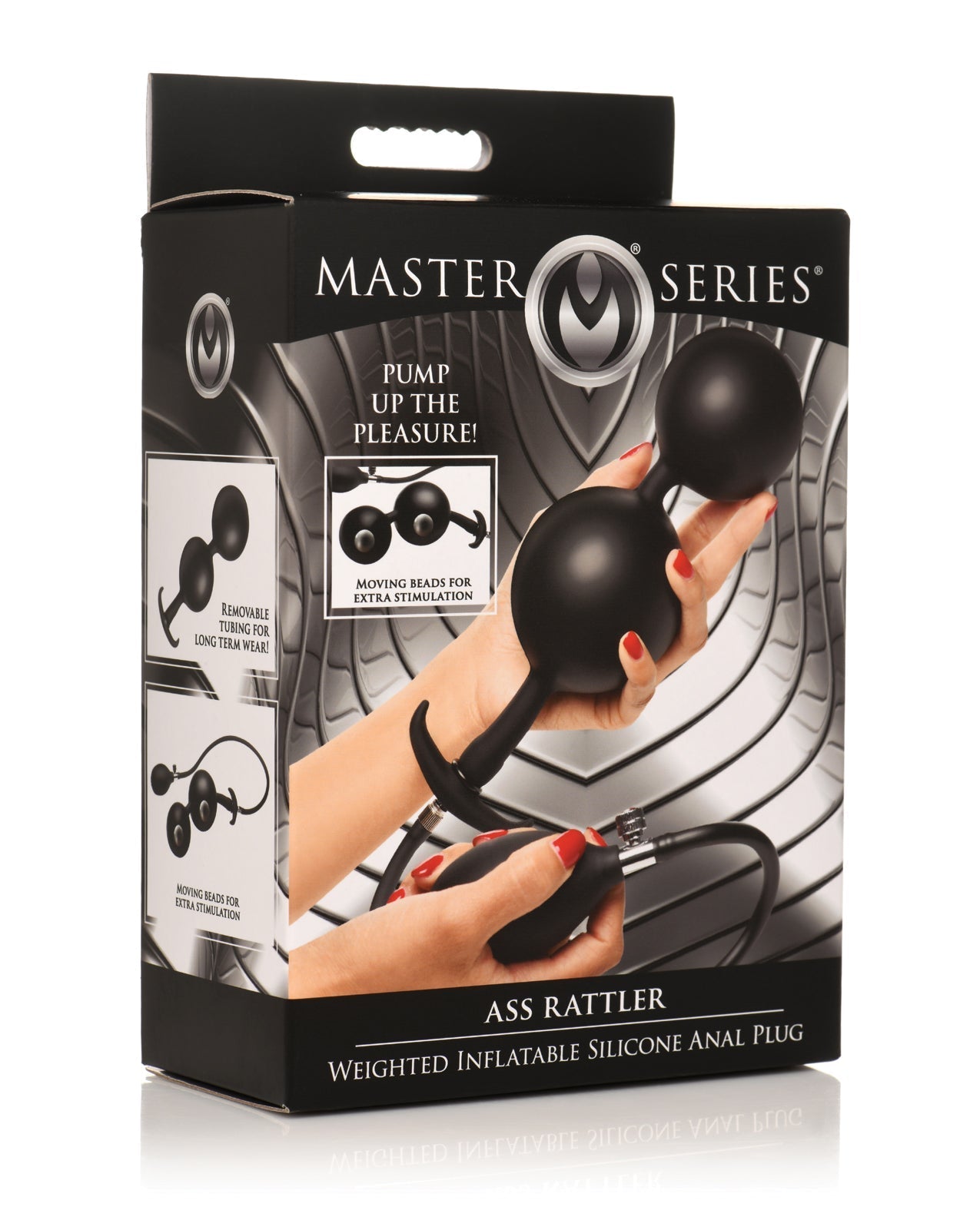 Master Series Ass Rattler Weighted Inflatable Silicone Anal Plug - Black Xr LLC