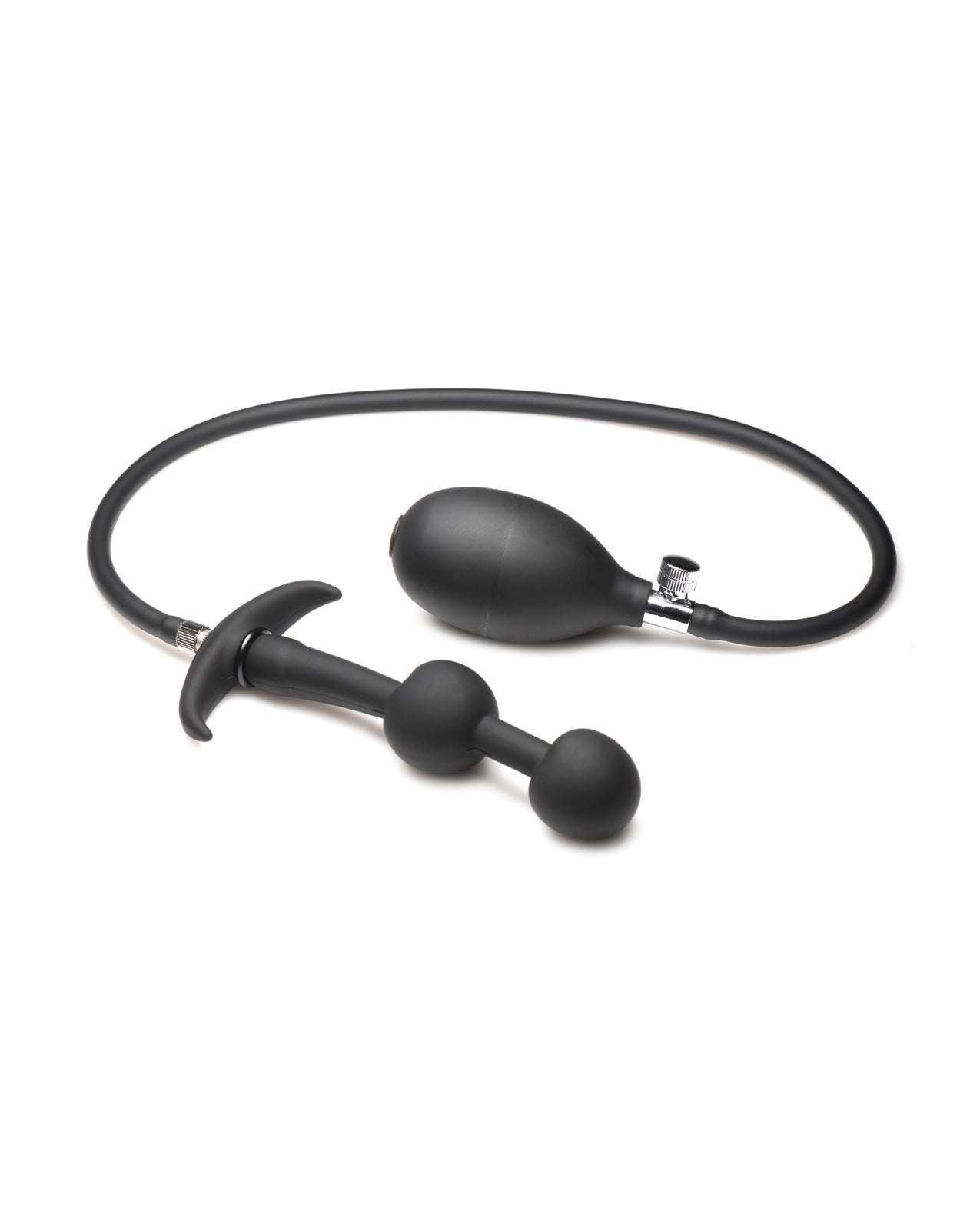 Master Series Ass Rattler Weighted Inflatable Silicone Anal Plug - Black Xr LLC