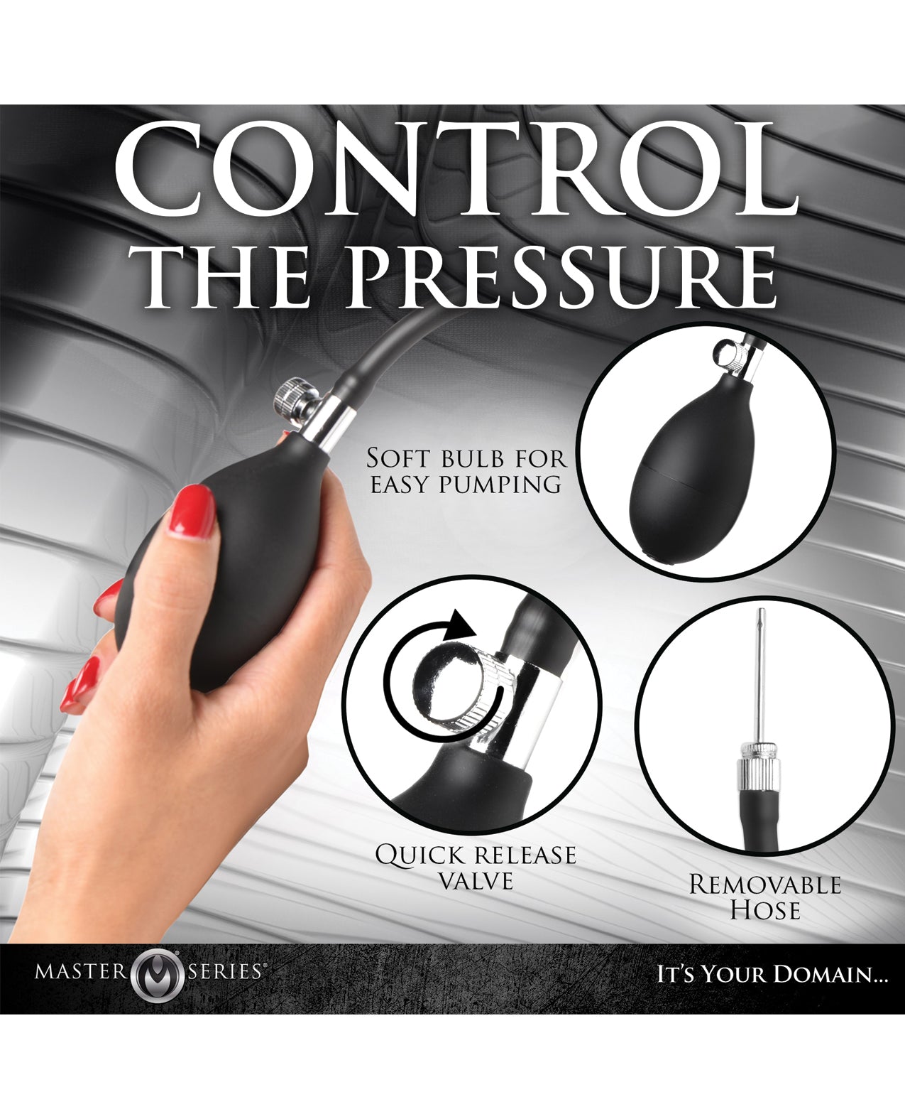 Master Series Ass Rattler Weighted Inflatable Silicone Anal Plug - Black Xr LLC