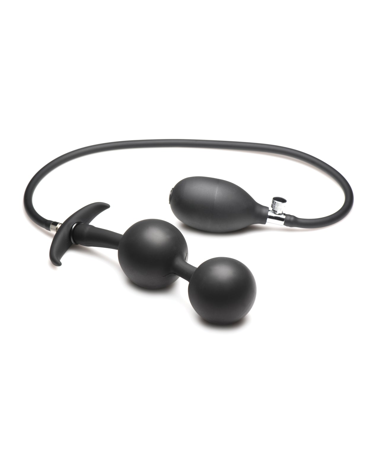 Master Series Ass Rattler Weighted Inflatable Silicone Anal Plug - Black Xr LLC