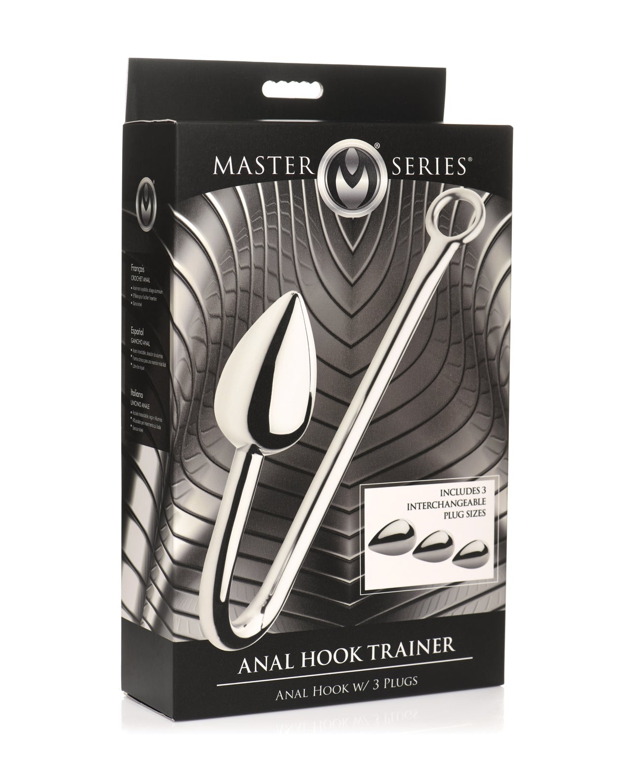 Master Series Anal Hook Trainer w/3 Plugs - Silver Xr LLC