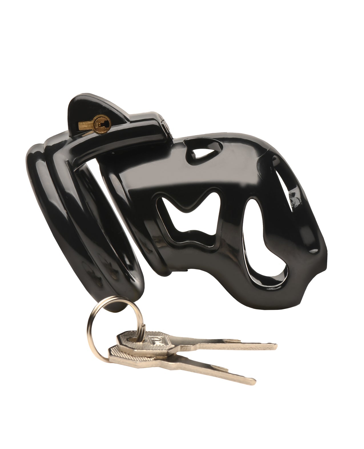 Master Series Hard Stop Double Ring Chastity Cage - Black Xr LLC