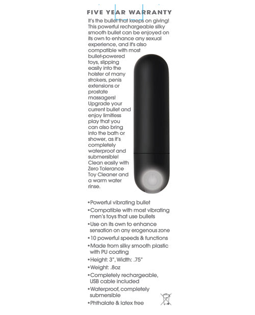 Zero Tolerance All Powerful Rechargeable Bullet Evolved Novelties INC