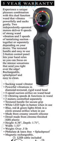 Evolved Rainbow Sucker Wand - Black Toy Filth