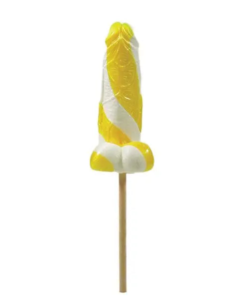 Cock Tailz Liquor Flavored Pecker Pops - Banana Daiquiri Yellow /White Stripe Hott Products