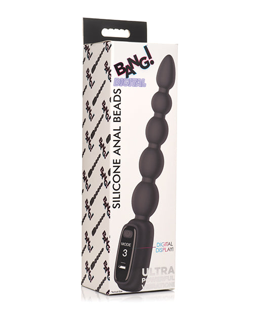 Bang! Digital Silicone Anal Beads - Black 665 INC