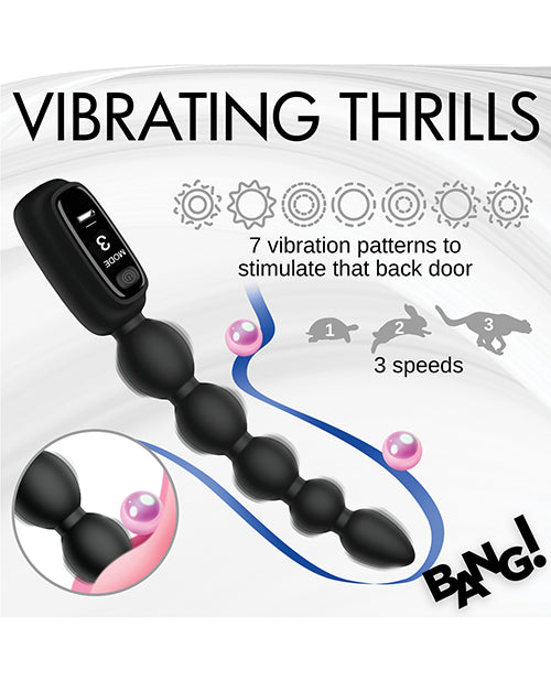 Bang! Digital Silicone Anal Beads - Black 665 INC