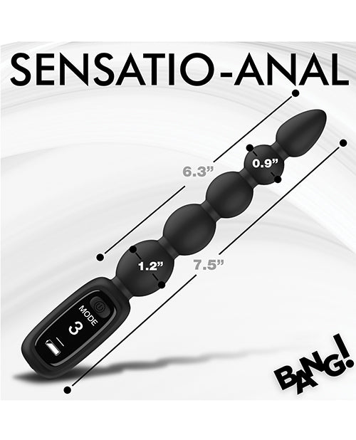 Bang! Digital Silicone Anal Beads - Black 665 INC