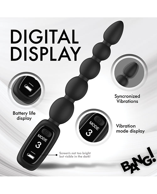 Bang! Digital Silicone Anal Beads - Black 665 INC